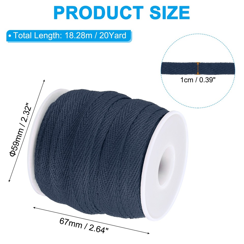 10mm x 66feet Inch Flat Drawstring Cord Drawstring Replacement, Navy ...