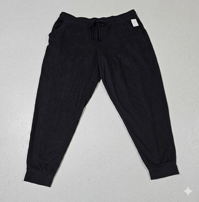 NWT Maurices Joggers XL Reg Black Stretch Polyester Spandex Louge Pants Cozy Y2K