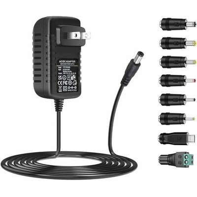 15v 1a Ac Power Adapter with 8 Dc Plug Tips Adapter Power Supply Charg.