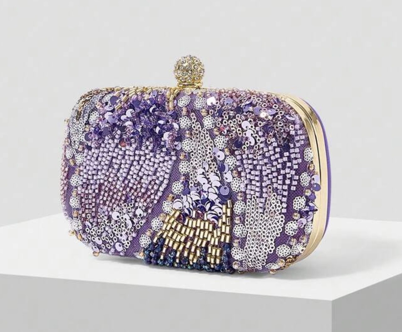 Glamoroso Elegante Bolso de Mano Lentejuelas Púrpura - Fiestas Baile de graduación Regalo Boda Evento