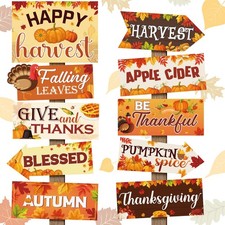 20 Pcs Thanksgiving Yard Signs Turkey Pumpkin Yard Outdoor Decorations for Ya...