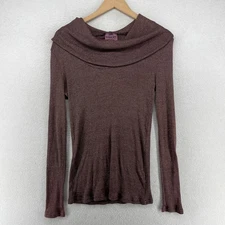 MICHAEL STARS Top OS Cowl Neck Jumper Pullover Stretch Cotton Maroon USA
