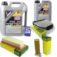Inspektionspaket 6L Liqui Moly Top Tec 4100 5W-40 FüR Mercedes C-Klasse W204