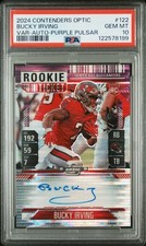 Contenders Optic Rookie Ticket Auto Variation Bucky Irving Purple Pulsar /27