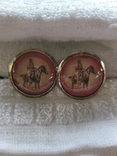 Bridle Rosette's Chief Joseph Paint Horse Pink Bg 2 in brass and glass