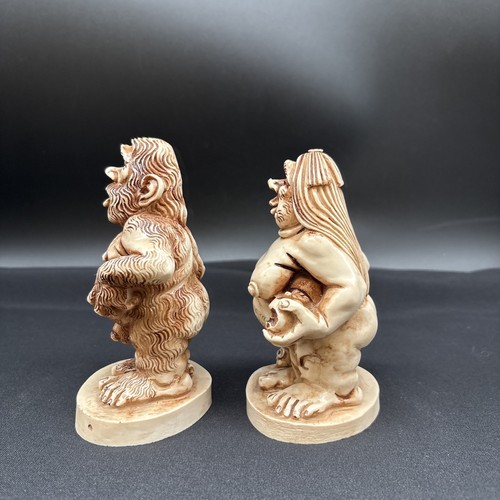 Uomo delle caverne Neanderthal, troll preistorici dell'età della pietra uomo donna bambino figurine - Foto 4 di 8