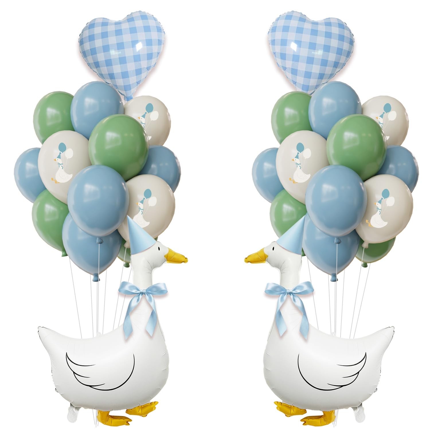 One Silly Goose Birthday Decorations Boy – Goose Balloons with Blue Printed L...