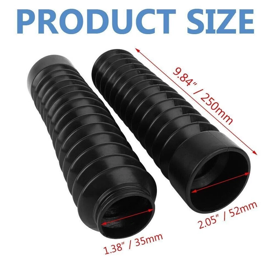 2PCS 35mm Motorcycle Fork Rubber Gaiter Boots Fork Shock Absorber Dust Cover Foto 3 de 4