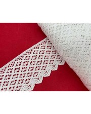 Passamaneria Merletto Cotone Punta Bordo Tipo Uncinetto Rombo Alto 7 Cm 9307-RAW