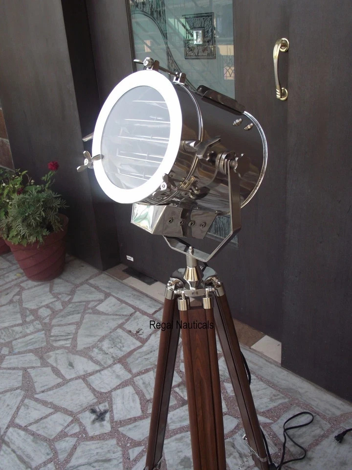 Lampada da terra per studio fotografico faretto con treppiede in legno suppor... foto 4