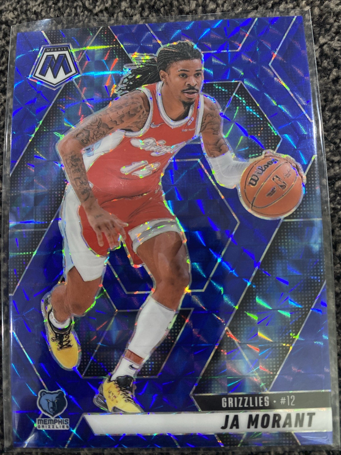 2024 Mosaic #195 Ja Morant Memphis Grizzlies Blue Prizm /199 SP Mint 🔥💎🏀