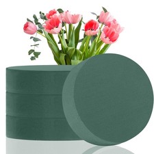 4 PCS 7.87 Inch Round Floral Foam Block Green Plant Florist Craft Home Decor