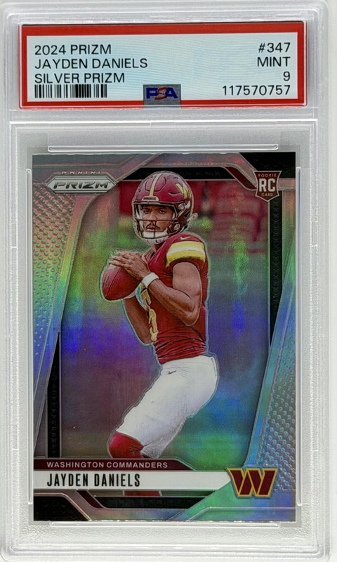 2024 Panini Prizm Jayden Daniels Silver Rookie PSA 9 #347 Washington Commanders