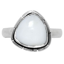 Natural White Opal 925 Sterling Silver Ring Size 8 Wholesale Jewelry USA