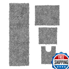 Home Weavers Bell Flower Collection 100 Cotton Tufted Bath Rugs Extra Soft And