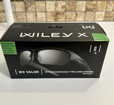 Wiley X Valor Sunglasses Matte Black Frame, Smoke Grey/Clear Lenses