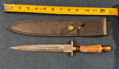 Timber Wolf Stag Hunting Dagger Damascus Steel Stage Bone