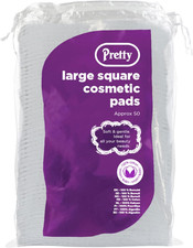 Pretty Cotton | Cotton Pads | Standard Size Square Cosmetic Make-Up Remover Pads