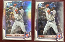 ⚾  2 Kevin Alcantara 2022 Bowman Chrome Prospects Refractor and base RC #BDC-86