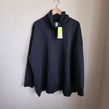 All in Motion Women's Airy Sleek Funnel Neck Sweatshirt Black NWT XL