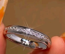 Women's Titanium Eternity Ring CZ Wedding Sparkly Party party Gift brand new P