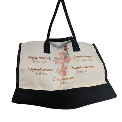 Reusable Religious Tote Pocket Travel Zip Close,Heavy Duty, Reusable 
