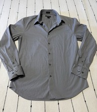 Express Men s Modern Fit Stretch Button Down Grey Size Medium