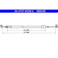 Seilzug Feststellbremse Ate 24.3727-0338.2 FüR CitroëN Xsara Break