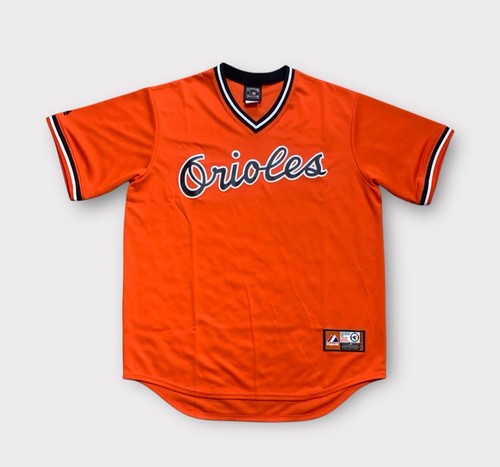 Baltimore Orioles Jersey Men’s Size L Majestic Cooperstown Orange MLB Baseball