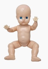 Vintage Celluloid Baby Doll Jointed Blue Eyes Made in Hong Kong 8 Inch Crier