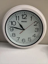 Seiko 10.5" Splash Resistant Outdoor Wall Clock, White qxa130wlh