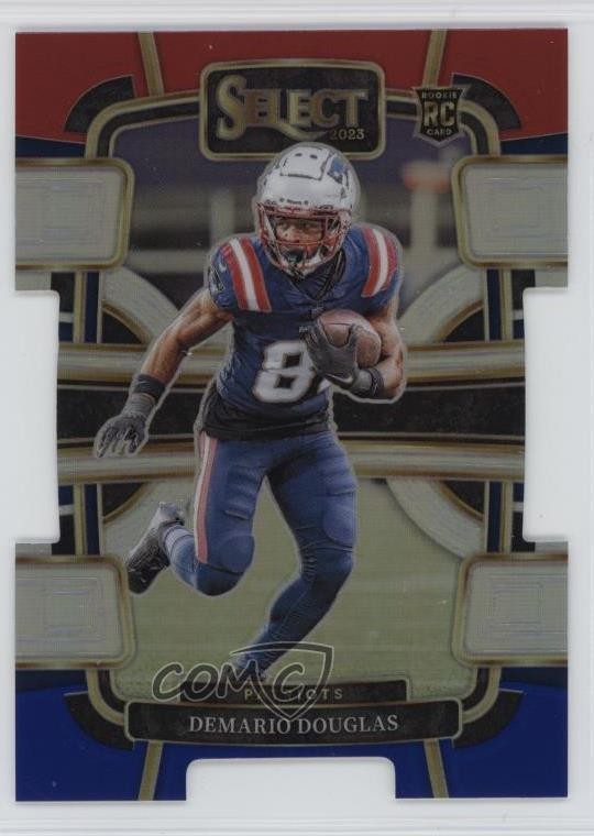 2023 Panini Select Concourse Red & Blue Prizm Die-Cut Demario Douglas #68 13ke