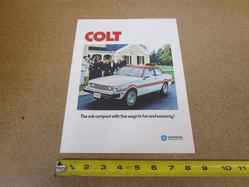 1977 Chrysler Plymouth Colt Dodge CANADA sales brochure 4pg ORIGINAL literature