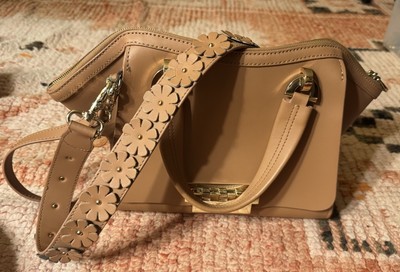 Zac Posen Womens Eartha Iconic Leather Satchel Shoulder Hand Bag Beige/Camel