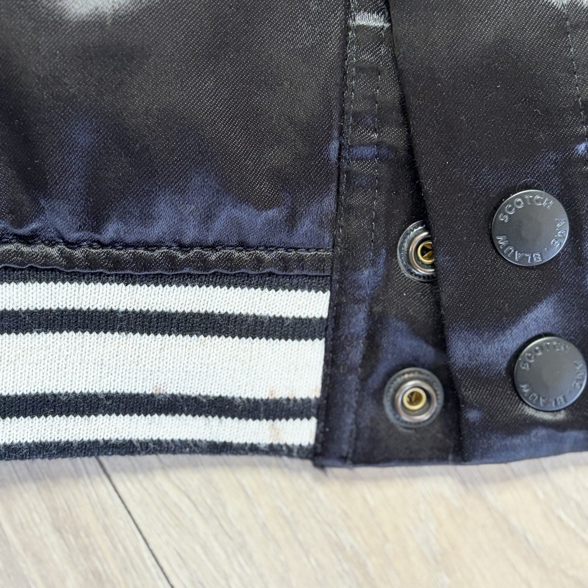 Scotch & Soda Felix The Cat Varsity Jacket Black Size Large | eBay