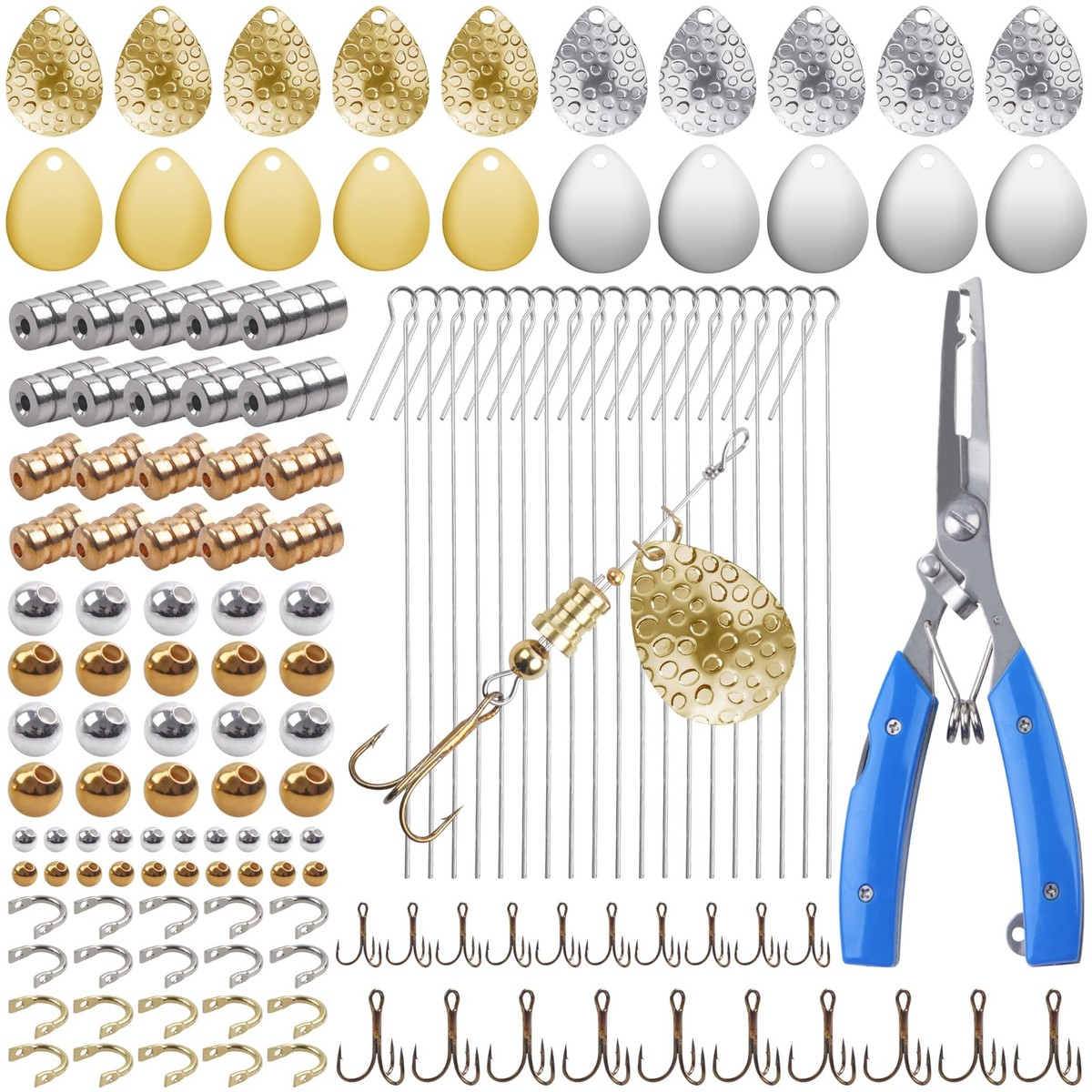 +fishing +lure +making +supplies Fishing Spinner Lure Making Kit,141pcs Inline Spinner Making Supplies Kit  DIY