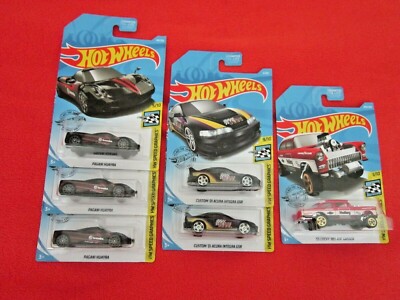 (6)2019 HOT WHEELS SPEED GRAPHICS '55 CHEVY BEL AIR GASSER,2-Acura,3-Pagani  G31
