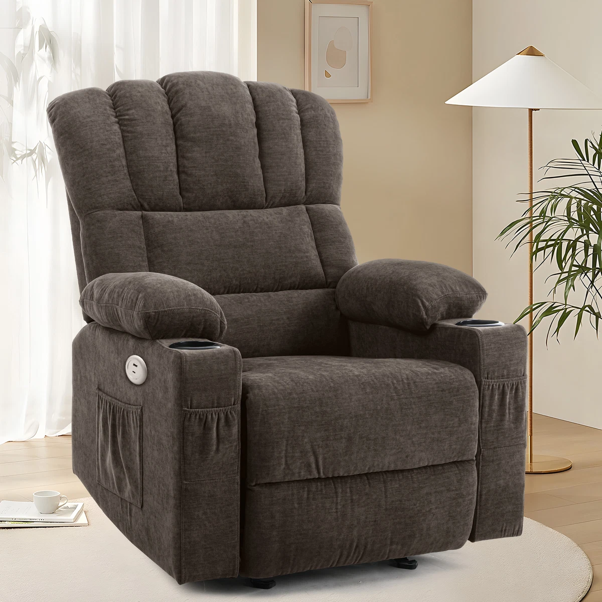 Massage Recliner Chair Rocker Glider Heated Manual Rocking