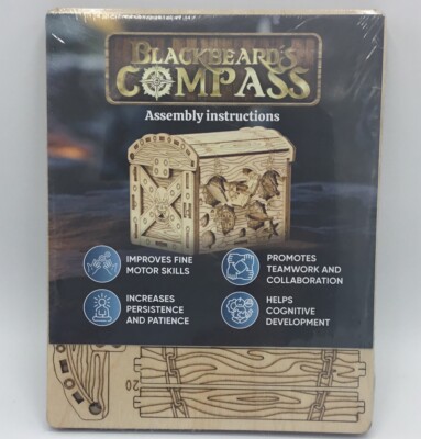 Blackbeards Compass Pirates Treasure Chest Wooden DIY Secret Box