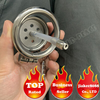 Stainless Steel Chastity Device Flat Cage dilatorl Tube Lock Sissy Peni Cage Men