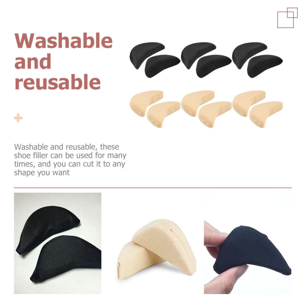 6 Pairs Shoe Inserts Loafer Heels for Women Sponge Toe Plug High Insole