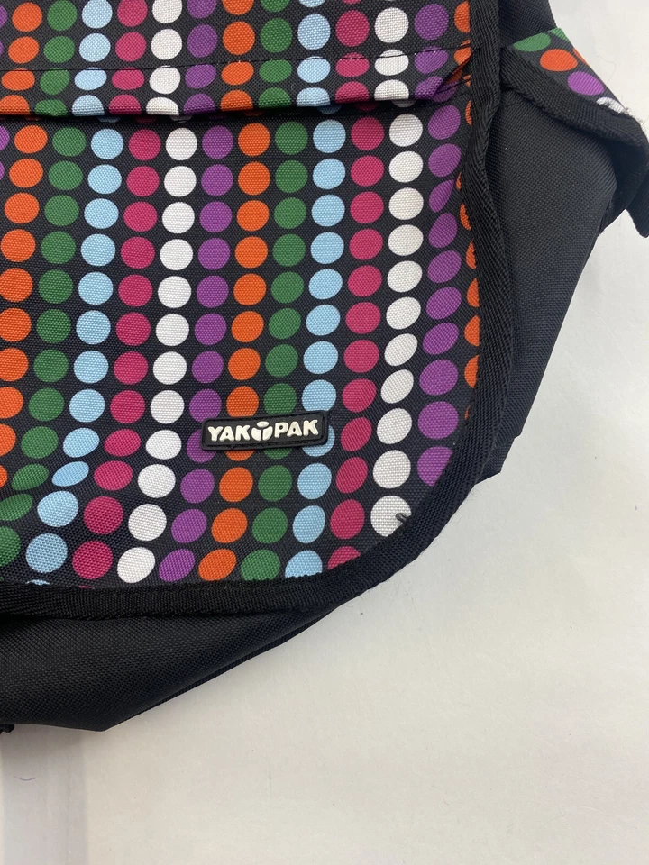 Bolso Bandolera Yak Pak Mensajero Libro Multicolor Lunares Ajustable Unisex Foto 2 de 4