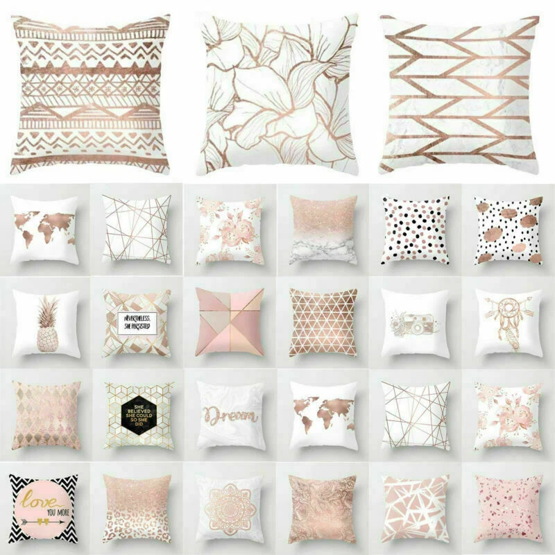 Rose gold couch pillows cheap