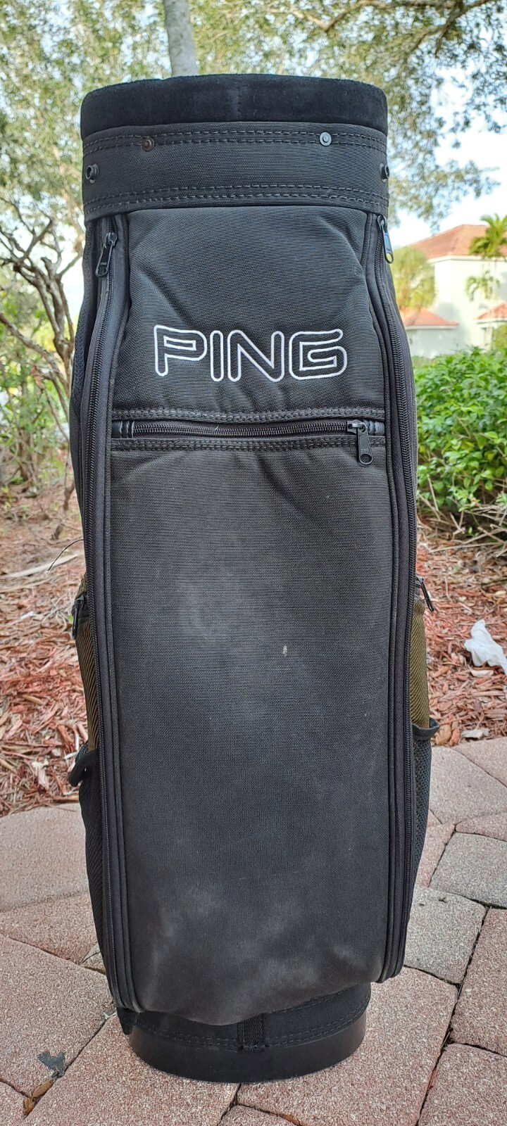 golf cart staff bag PING 6 div black shoulder strap rain cover all zip work see eBay