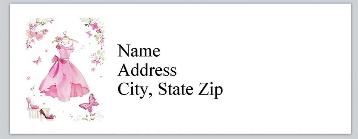 Personalized Address Labels Pretty Pink Dress (Bx 789) | eBay