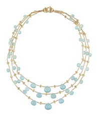 Marco Bicego Paradise 18k y/gold Aqua 3-strand Necklace CB2009 AQ01