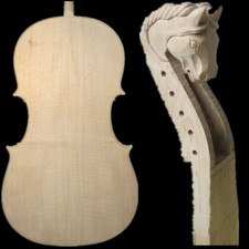 Custom-made 5 string cello 4/4 horse head Unfinished Yo-Yo Ma flamed wood