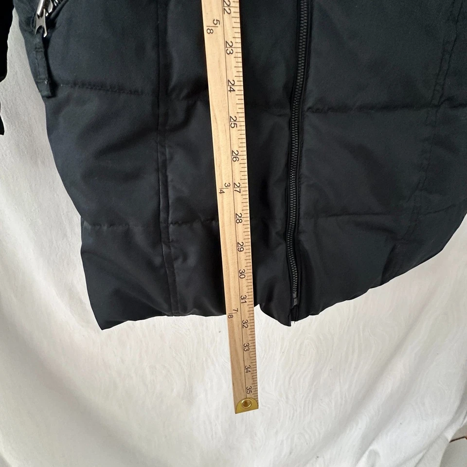 Parka acolchada magnética con cremallera completa de plumón premium negra Isis para mujer sin capucha talla 10 Foto 3 de 4