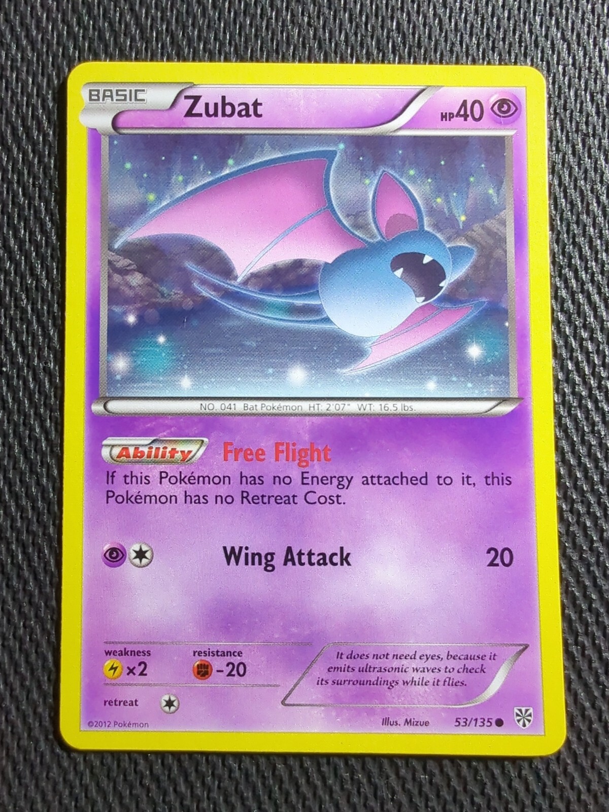 Pokémon TCG Zubat Black and White Plasma Storm 53/135 Regular Common NM