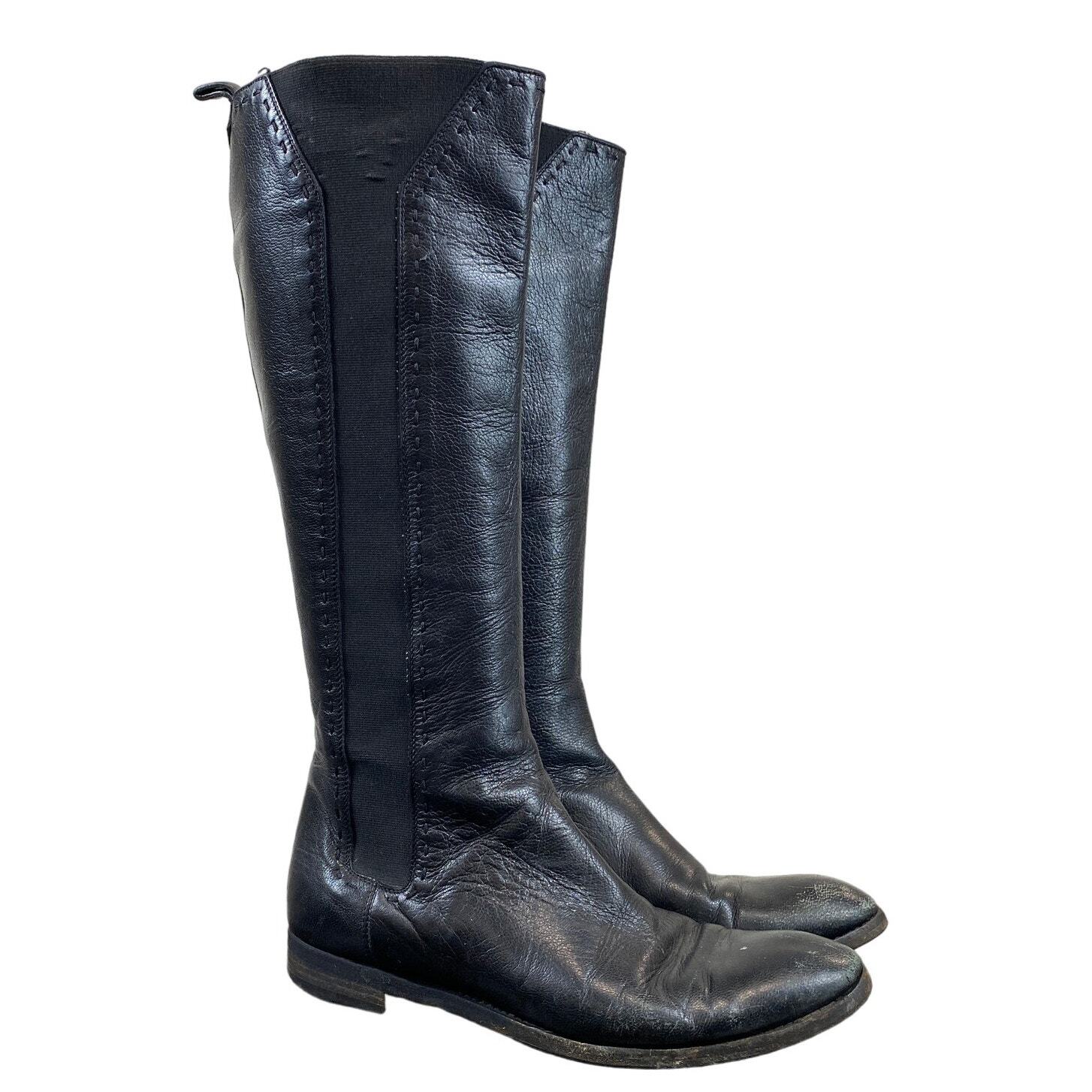 Stivali da equitazione Yves Saint Laurent YSL in pelle nera da donna 39 5 9 5